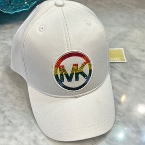 Michael Kors White Cap with Rainbow Logo